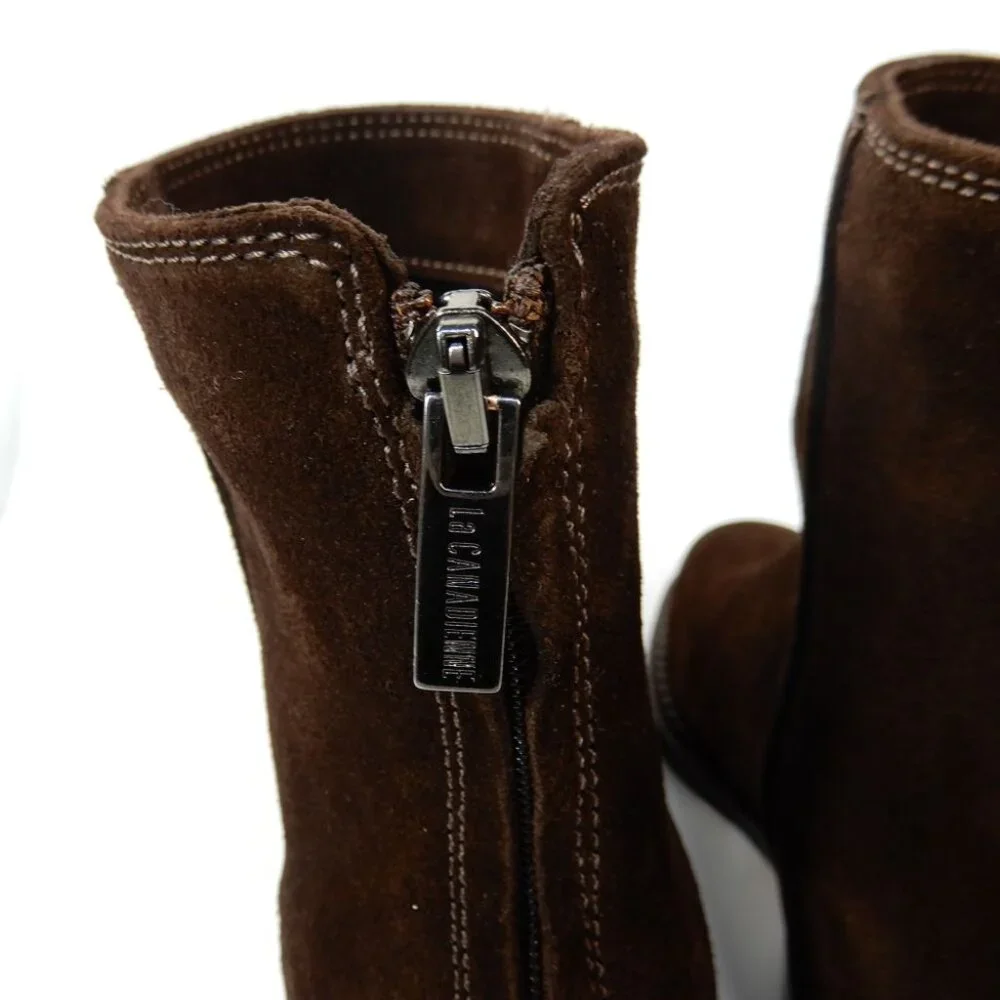 La Canadienne Selina City Dry Waterproof Bootie Boots Size 5.5 Brown Suede NEW - Picture 11 of 15
